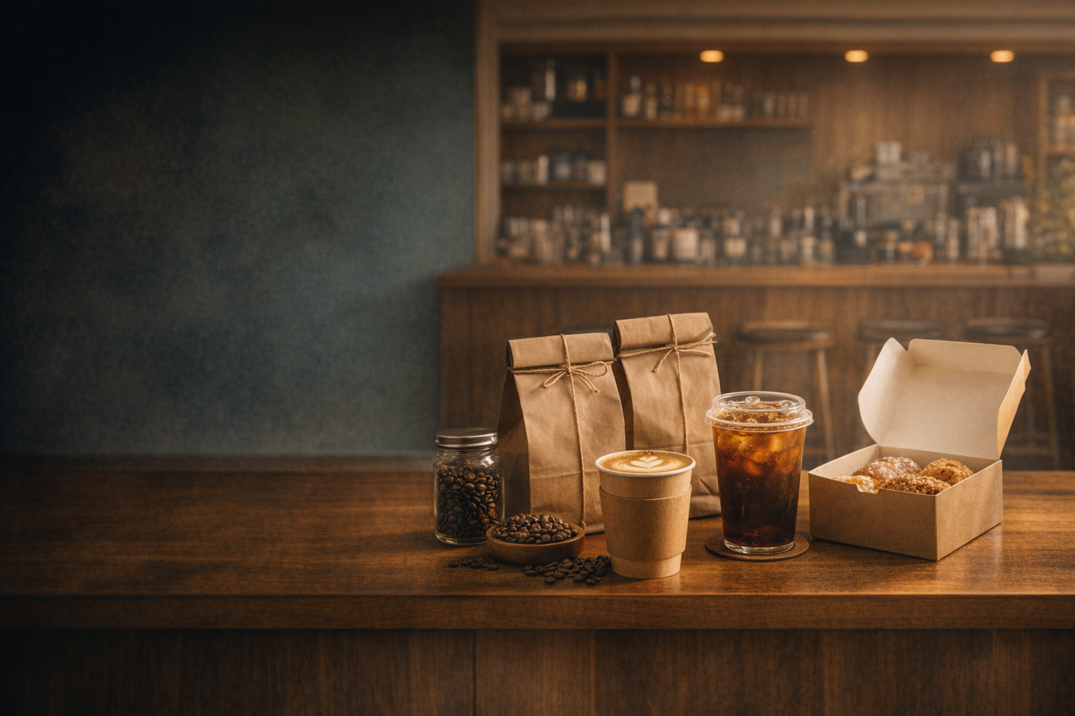 テイクアウトとコーヒー豆販売のイメージ